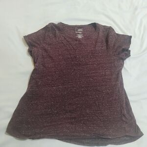 Sonoma Marled Burgundy Short Sleeve Crew Tee